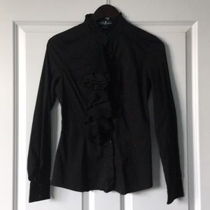 Marciano ruffled black shirt